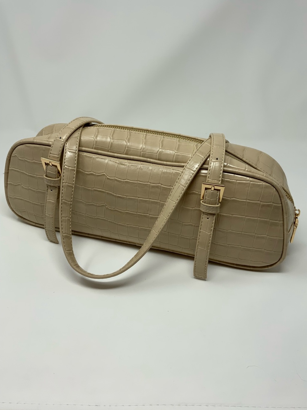 Urban Expressions Cream Faux Croc-Embossed Shoulder Bag NWOT
